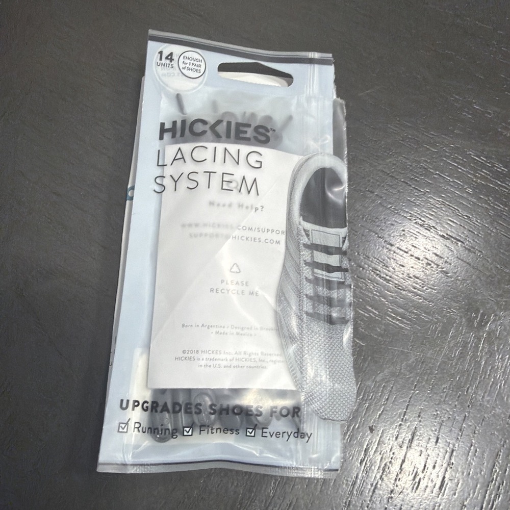 HICKIES Lacing System 2.0 New, Grey, One Size, 14 straps, No Tie Shoelace System